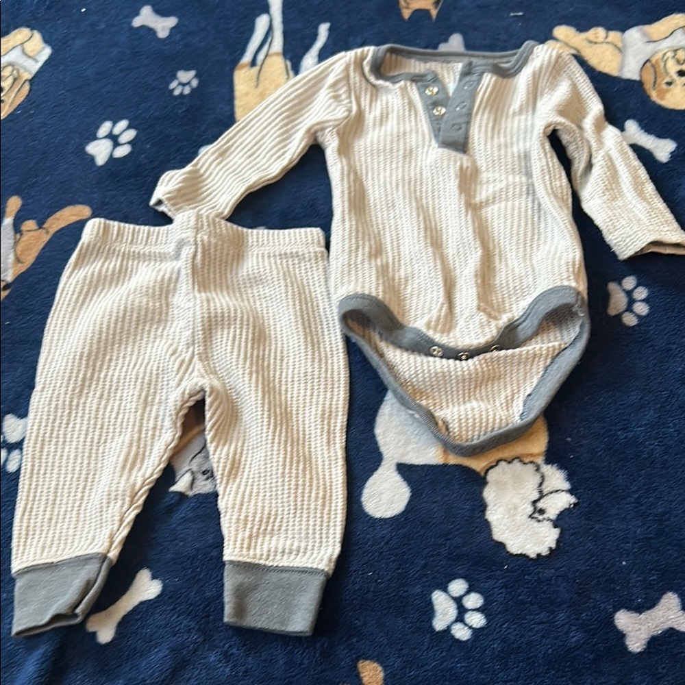 Cloud Island Cream and Gray Bodysuit One Piece